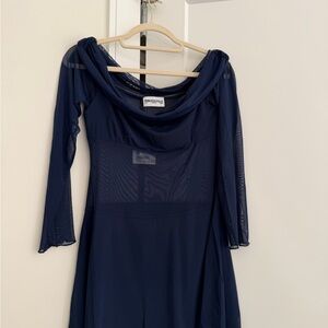 Princess Polly Navy Sheer Mesh Mini Dress